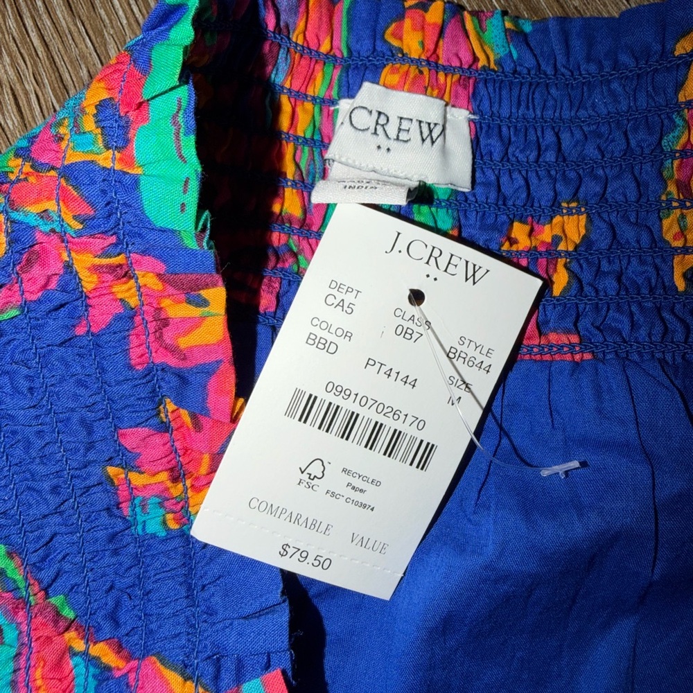 J. Crew Blue and Multicolor Skirt - Medium